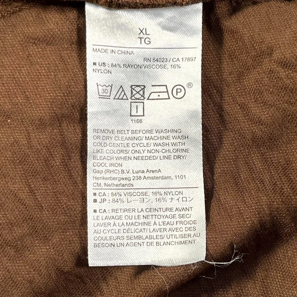 Banana Republic Shirt Dress Womens XL Brown Rayon Collared Button Front Casual - Picture 5 of 5